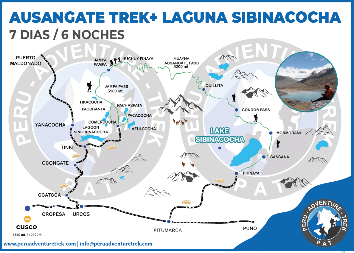  Ausangate Trek Sibinacocha 7 Days / 6 Nights - Mapa 