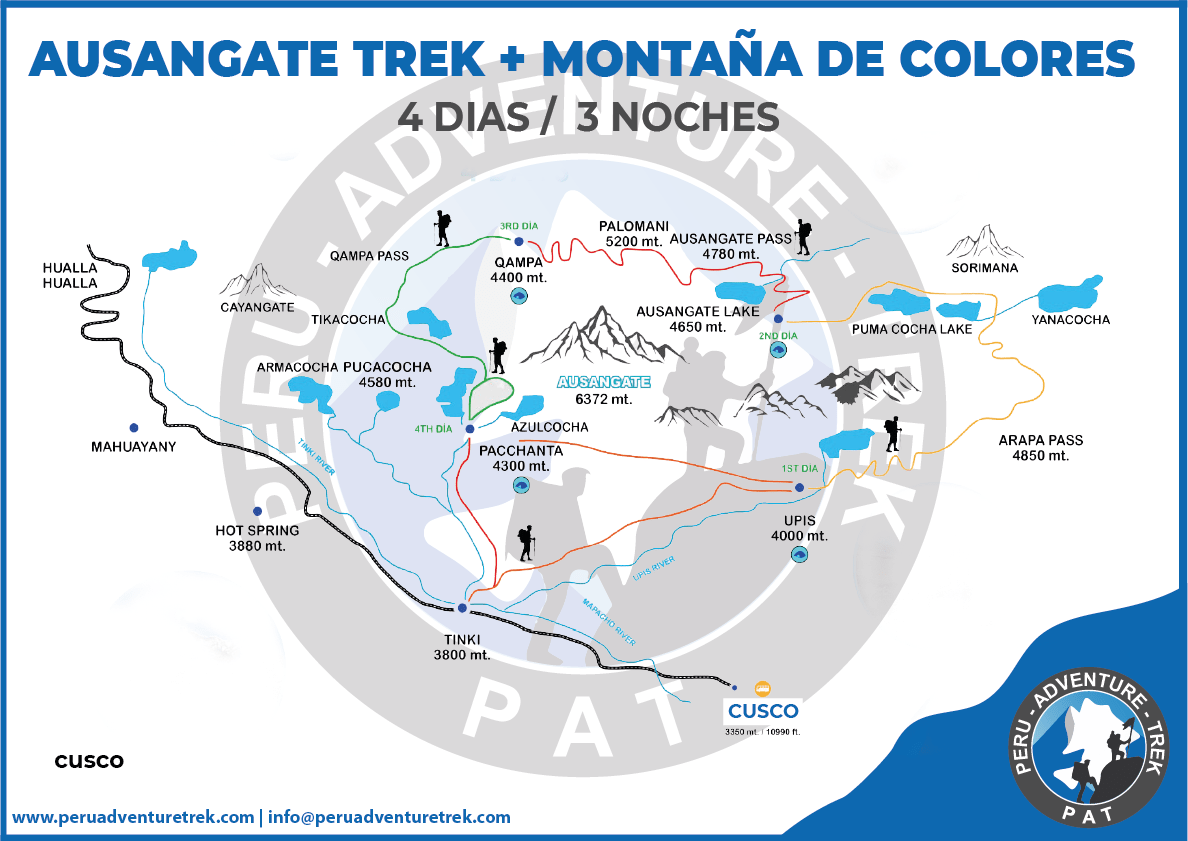  Ausangate Montaña De Colores 4 Dias - Mapa 