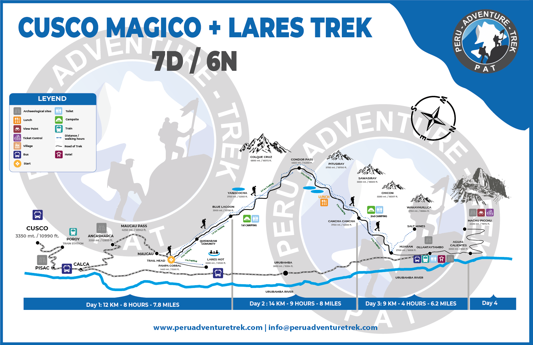  Cusco Magico + Lares Trek  7D/6N - Mapa 
